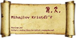 Mihajlov Kristóf névjegykártya